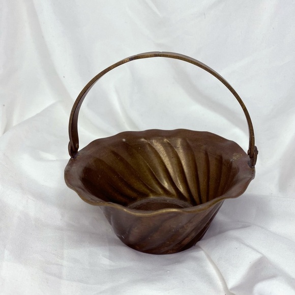 Other - Solid Brass Basket with Folding Handle